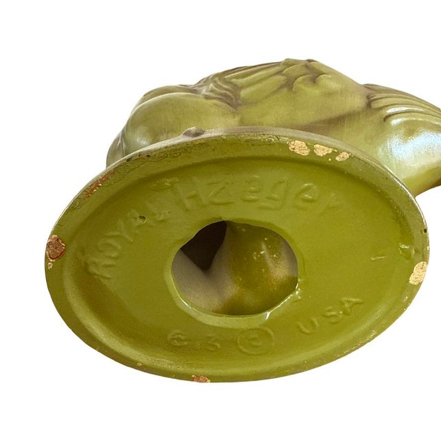 Avocado Vintage Royal Haeger Model 613a Antiqued Avocado Standing Chicken Sculpture For Sale - Image 8 of 8