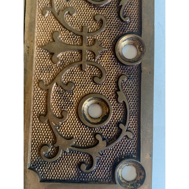 Pair of Fine Victorian Era Decorative Hinges Marked 1870 For Sale - Image 9 of 10