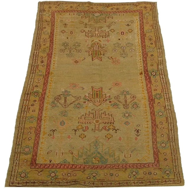 19th Century Antique Oushak Rug 6.10x4.1 For Sale - Image 5 of 5
