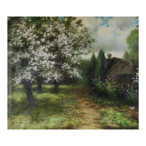 Late 19th Century Romantic Secluded Cottage Painting