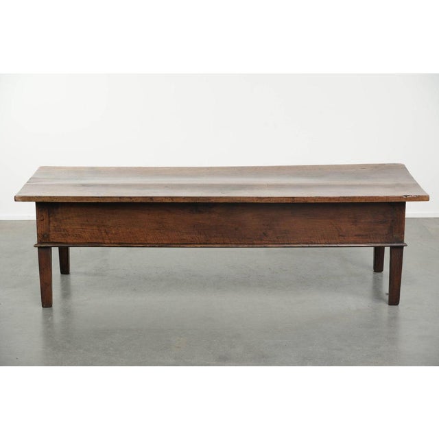 Antique Southern European Rectangular Walnut Coffee Table with Two Drawers For Sale - Image 5 of 17