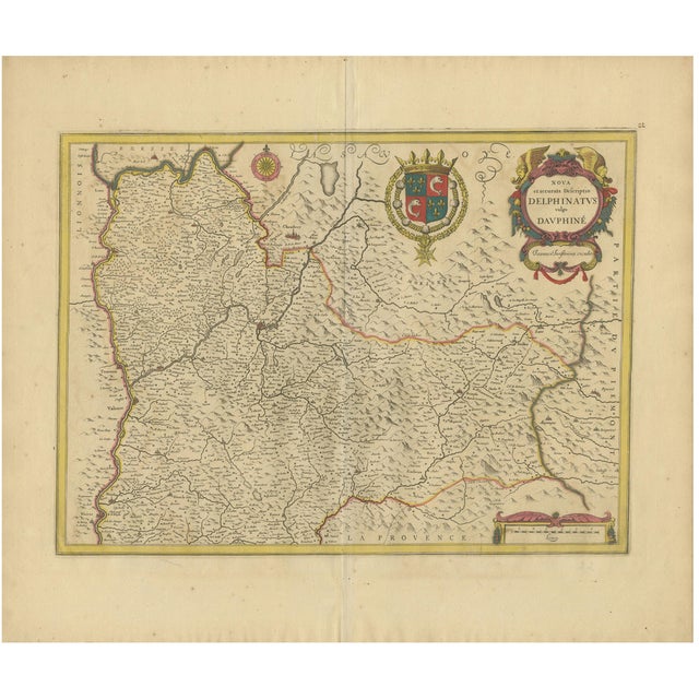 Map of Dauphiné in Southeastern France by F. De Wit, 1688 For Sale