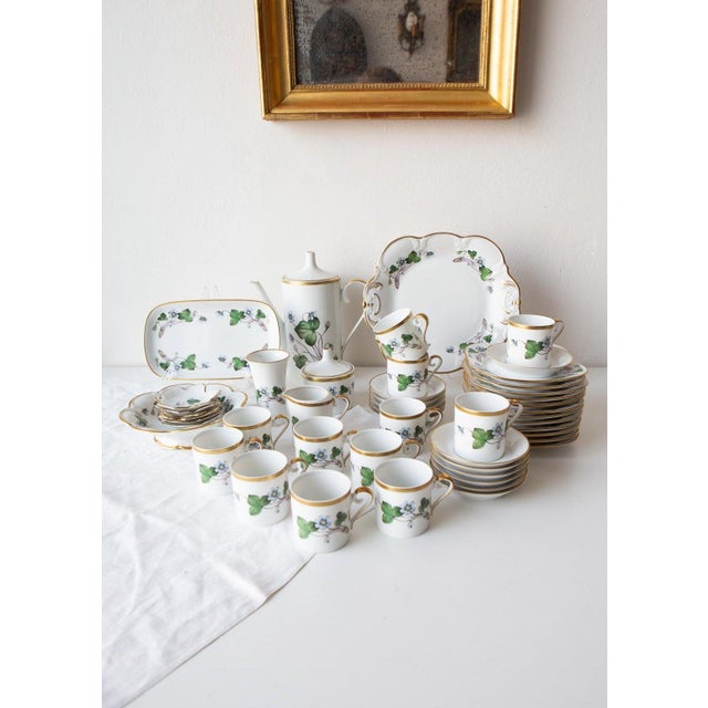 Swedish Anemone Hepatica Porcelain Coffee and Dessert Set for 12 from Hackefors, 1970s, Set of 49 For Sale - Image 12 of 12
