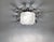 1950s Spanish Brutalist Flush Mount Ceiling Light – Silvered Wrought Iron & Heavy Embossed Glass For Sale - Image 14 of 14