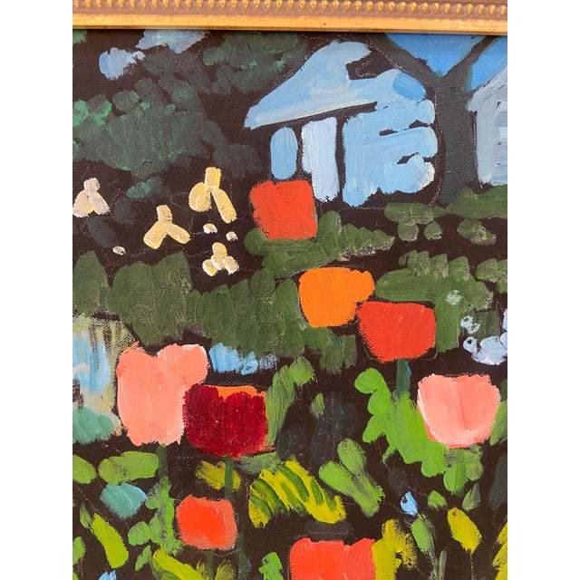 Paint 1997 Milo Winters Jr. Vibrant Impressionist Garden Landscape Oil Painting - Framed For Sale - Image 7 of 14