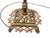 1920s Antique Wire Mesh Rembrandt Style Shade With Painted Stenciled Red Rose and Green Floral Design on 1920s Painted Gold Floor Lamp For Sale - Image 5 of 15