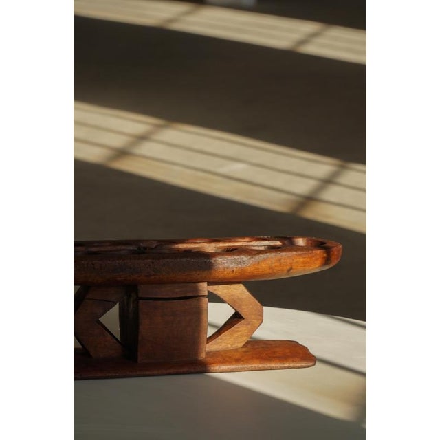 Brown Mid-Century African Hand-Carved Wooden Mancala Game Board, 1950s For Sale - Image 8 of 18