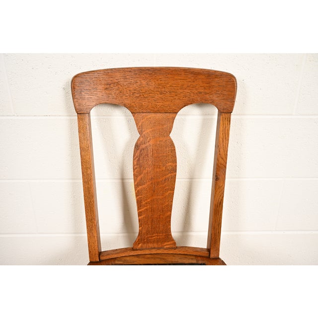 Heywood Wakefield Antique Mission Oak Arts & Crafts Side Chairs or Dining Chairs, Pair For Sale In South Bend - Image 6 of 15