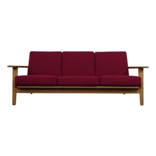 GE 290 Oak Sofa with Kvadrat Hallingdal by Hans J. Wegner for Getama, 1960s For Sale
