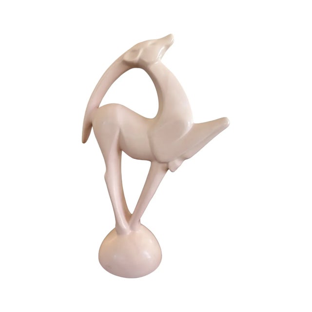 Haeger Pottery Pink Gazelle Sculpture 1986 For Sale - Image 12 of 16
