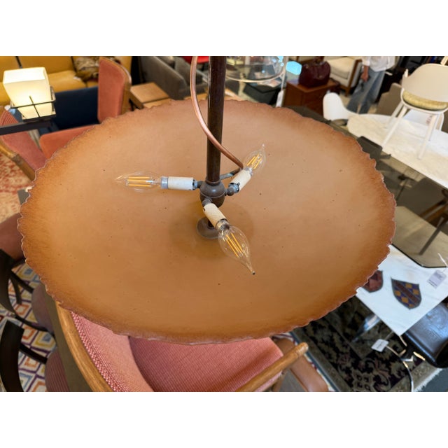 Lightspann Illumination Design Textured Amber Bowl Pendant For Sale In San Francisco - Image 6 of 12