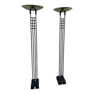 1980s Pair of Sonneman for Kovacs Mack Torchère Floor Lamps For Sale