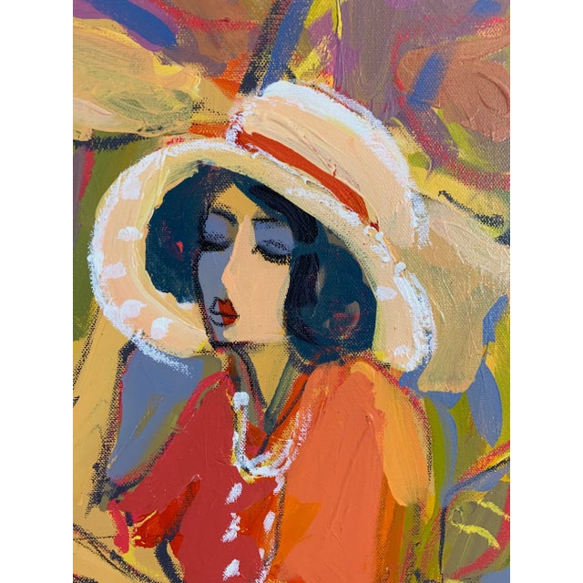 Isaac Maimon Painting of Two Fashionable Women at Cafe For Sale In Philadelphia - Image 6 of 9