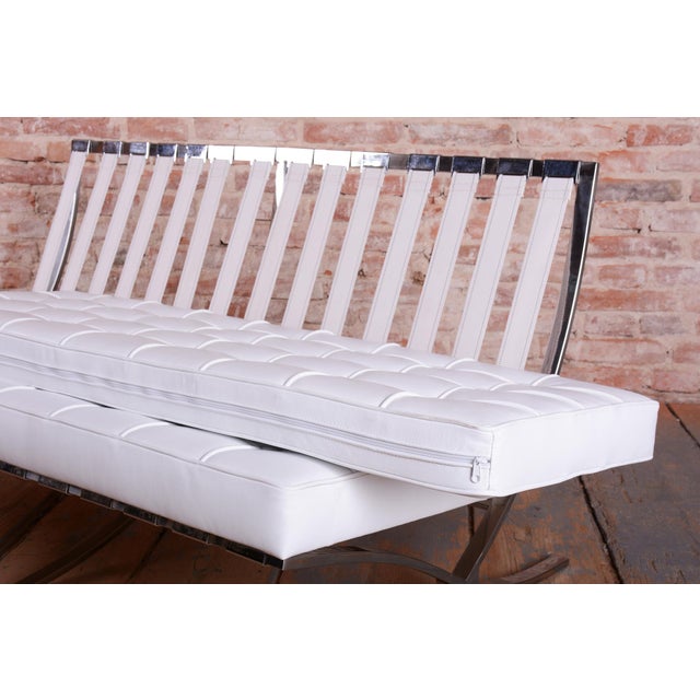 Silver Bauhaus Barcelona Sofa by L.M. Van Der Rohe for Knoll Inc, 1960s For Sale - Image 8 of 11