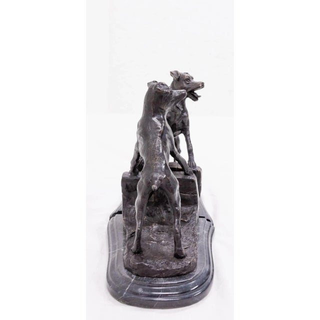 Bronze and Marble Bookends with Barking Dogs from E Drouot, France, 1890s, Set of 2 For Sale - Image 6 of 9