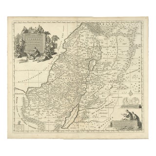 Antique Holy Land Map with Twelve Tribes of Israel from Covens & Mortier, 1700s For Sale