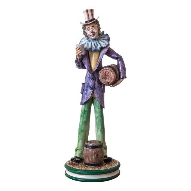 Mid-Century Italian Clown Statue For Sale