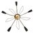 Vintage Sputnik Brass Ceiling Lamp with 5 Arms, 1950s For Sale