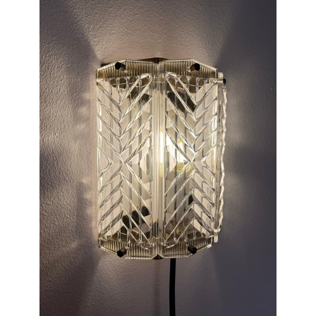 Brass and Glass Wall Lamp by Wiktor Berndt for Flygsfors For Sale - Image 4 of 11