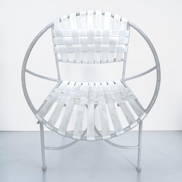 1960s Mid-Century Modern Wrought Iron Patio Radar Chairs - a Pair For Sale In Miami - Image 6 of 7