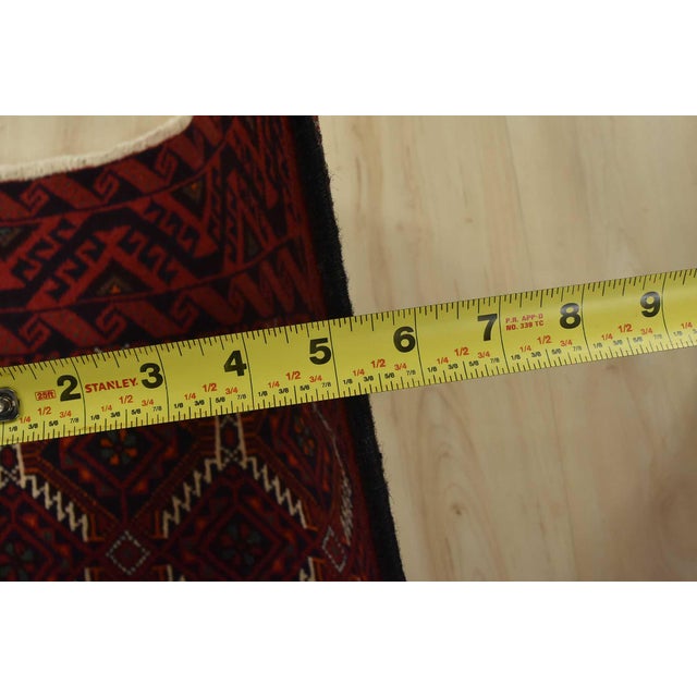 Baloch Rug 3’6” X 6’2” Blue Wool Vintage Tribal Hand-Knotted Oriental Carpet For Sale - Image 11 of 13