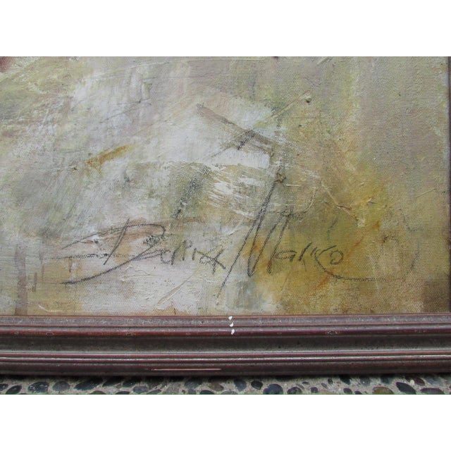 Wood Large Modernist Abstract Painting by Darina Marko For Sale - Image 7 of 13