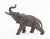 Japanese Standing African Elephant Patinated Metal Sculpture. 9.75" H x 13" W x 5.5" D. Provenance: From an East 80th...