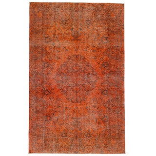 Cinnabar Medallion Turkish Rug - 5' 7" x 8' 10" For Sale