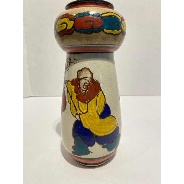 Japanese Vintage Ogata Kenzan Style Japanese Vase For Sale - Image 3 of 9