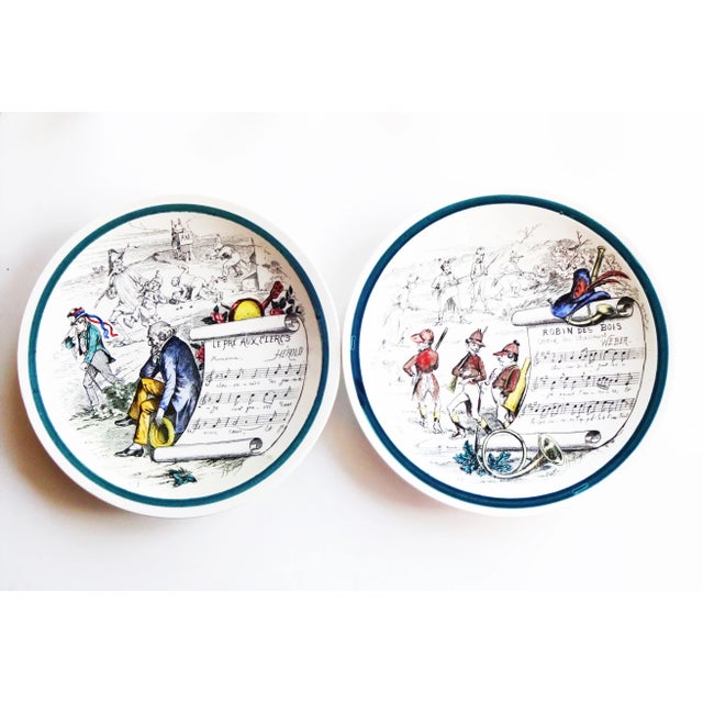 Late 19th Century Antique 1880-1920 French Montereau Opera Plates - a Pair For Sale - Image 5 of 6