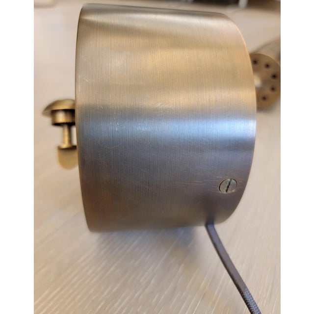 Apparatus Studio Cylinder Pendant Light in Aged Brass & Leather For Sale - Image 17 of 18