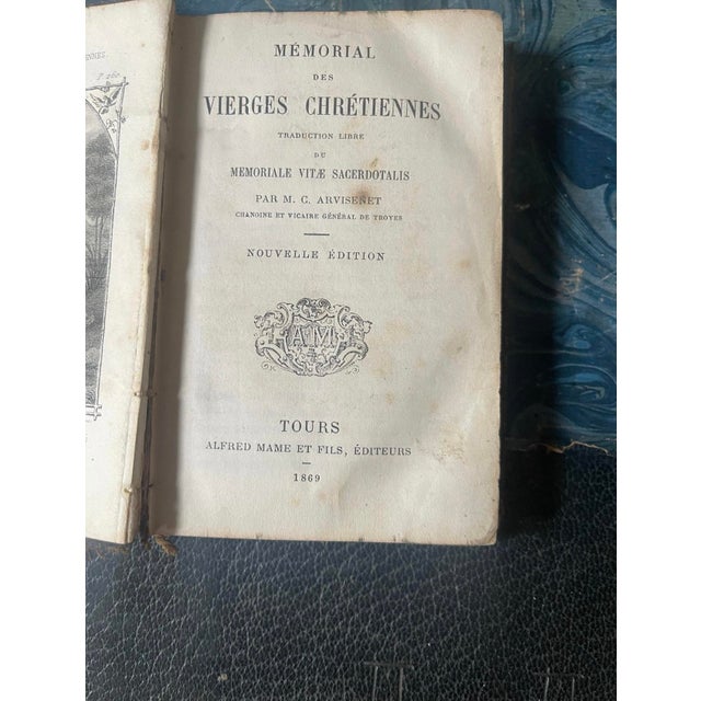 Antique Religious French 1869 Book Memorial Des Vierges Chretiennes For Sale - Image 4 of 8
