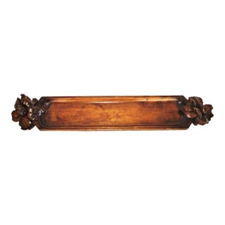1900s Antique French Art Nouveau Wood Carved Dresser Tray For Sale