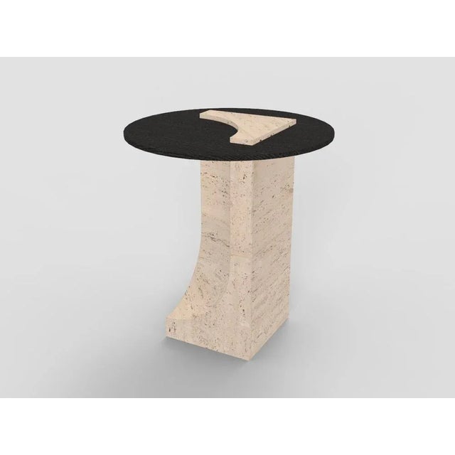 Not Yet Made - Made To Order Edge Side Table in Travertino Marble and Black Oak by Ferriano Sbolgi for Collector Studio For Sale - Image 5 of 5