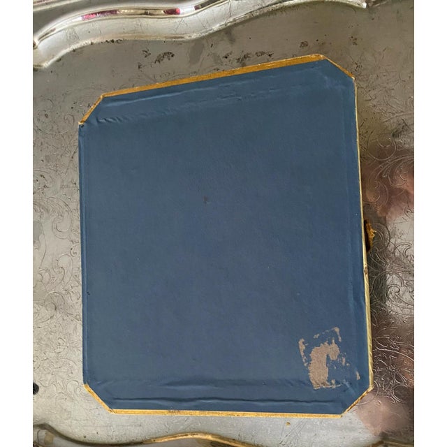 Art Deco Cara Nome Vanity Set With Blue Enamel Compacts & Original Box For Sale - Image 9 of 11