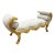 Baroque Style Light Gray Velvet Bench For Sale