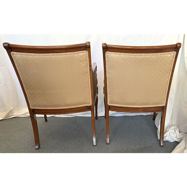 Late 20th Century Vintage Hollywood Regency Style Double Cane Armchairs- A Pair For Sale - Image 5 of 12