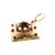 A mid-century 14k gold charm featuring a central round purple amethyst surrounded by white cultured pearls. The design is...