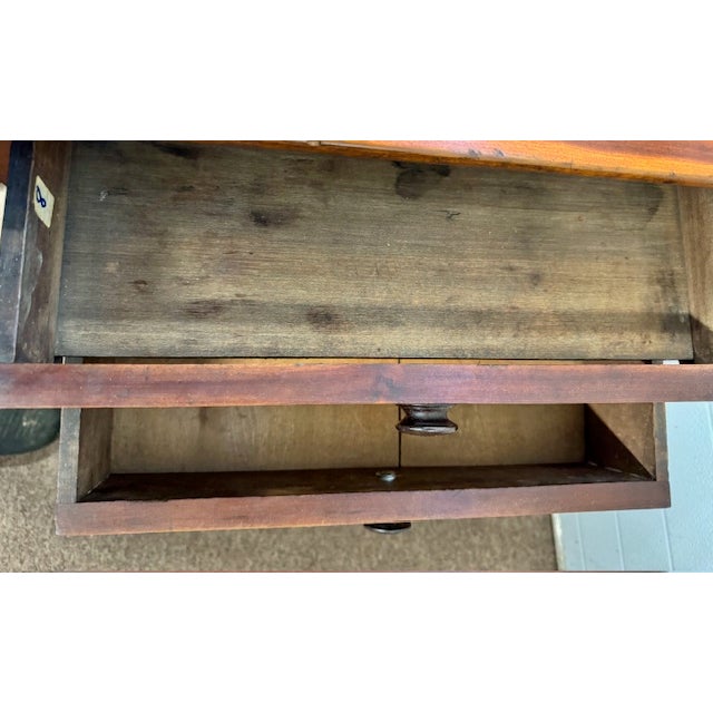 Antique American 2 Drawer Sheraton Cherry Work Table For Sale In Boston - Image 6 of 10