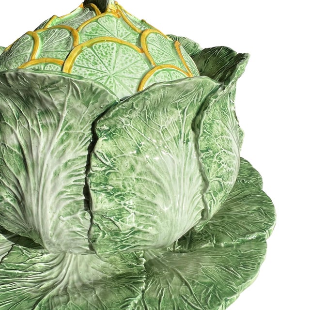 Ceramic Mid 20th Century Monumental Italian Majolica Cabbage & Citrus Tureen, Trompe L’Oeil Centerpiece For Sale - Image 7 of 7