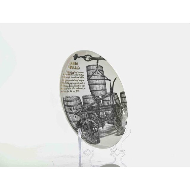 Carro Vinario Plate by P. Fornasetti for Martini and Rossi, 1960s For Sale - Image 3 of 5