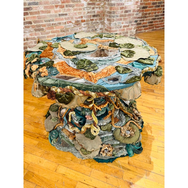 Avocado Victorian Style Vintage Artist Crafted Center Table For Sale - Image 8 of 8