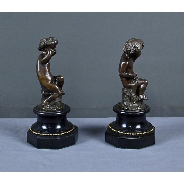 19th Century Bronze Nude Putti, Set of 2 For Sale - Image 6 of 16
