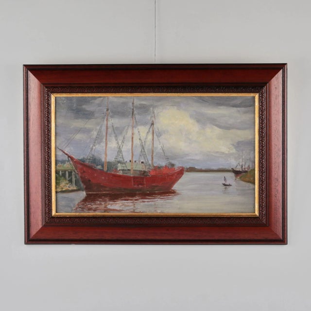 The Red Ship by Roberts Šterns For Sale - Image 4 of 4