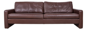 Conseta Leather Three-Seater Brown Coffee Mahogany Sofa by COR