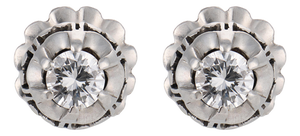 Art Deco Style Diamond Platinum Studs, A Pair