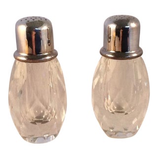 Vintage Cut Crystal Salt & Pepper Shakers - A Pair For Sale