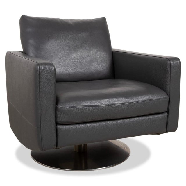 Relevé Armchair in Black Leather from Natuzzi For Sale - Image 16 of 16