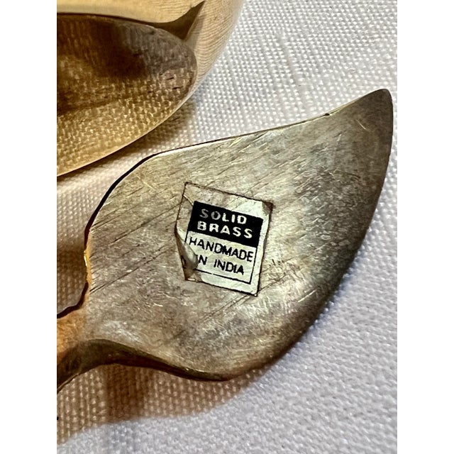 Vintage Hand Made Polished Solid Brass Apple Bell For Sale - Image 4 of 5