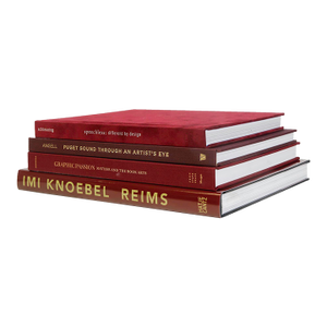 Decorative Books - Bordeaux Coffee Table Stack - 4 Red Books